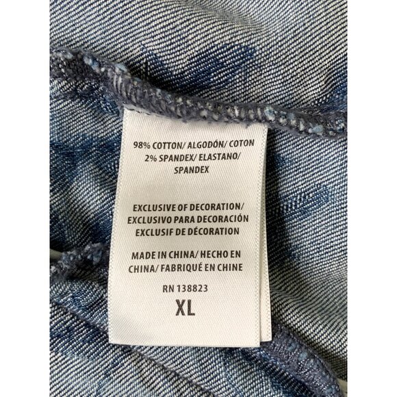 Idyllwind Miranda Lambert Floral Denim Moto Jacket XL Blue - Picture 3 of 7